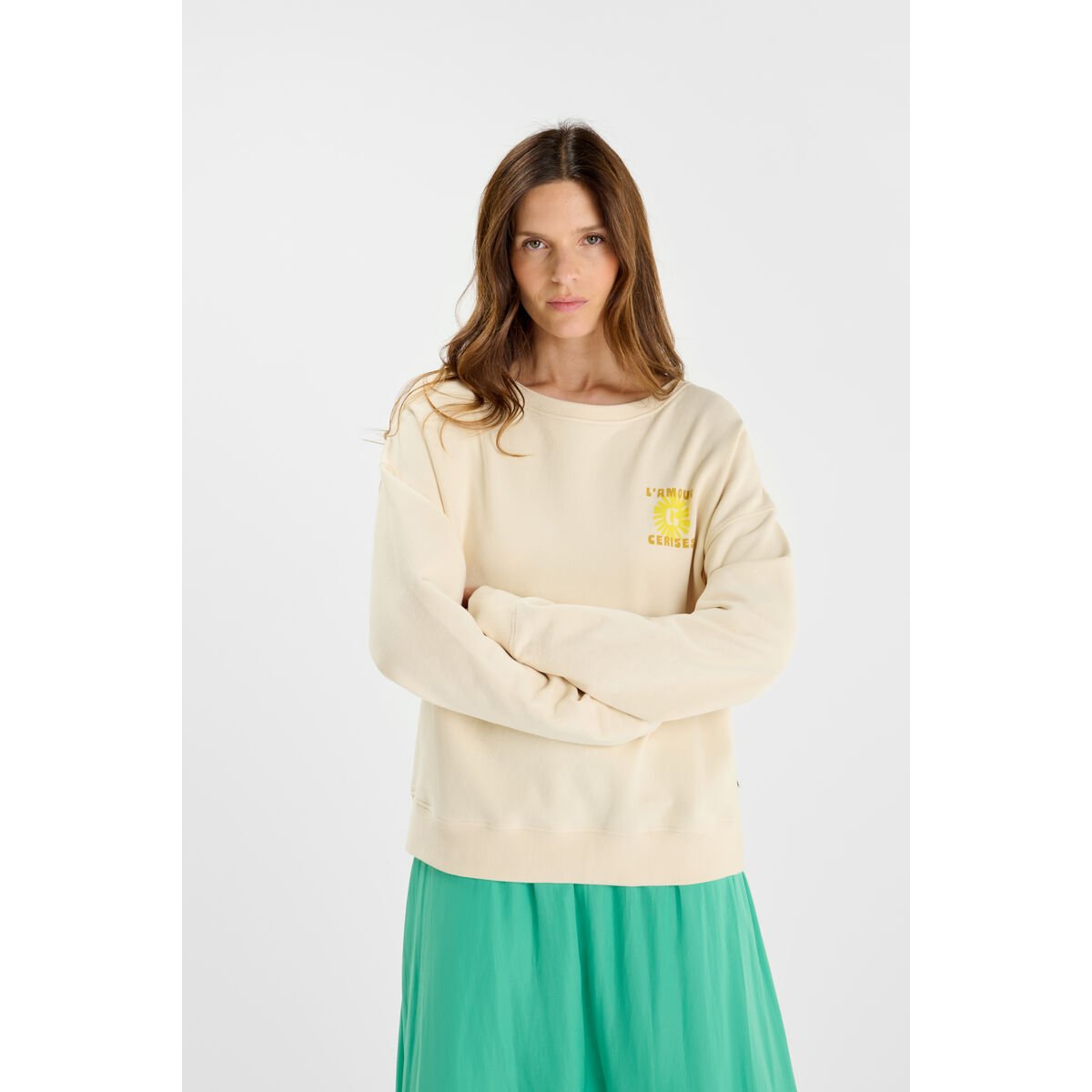 Sweat-Shirt SUNA craie, LE TEMPS DES CERISES