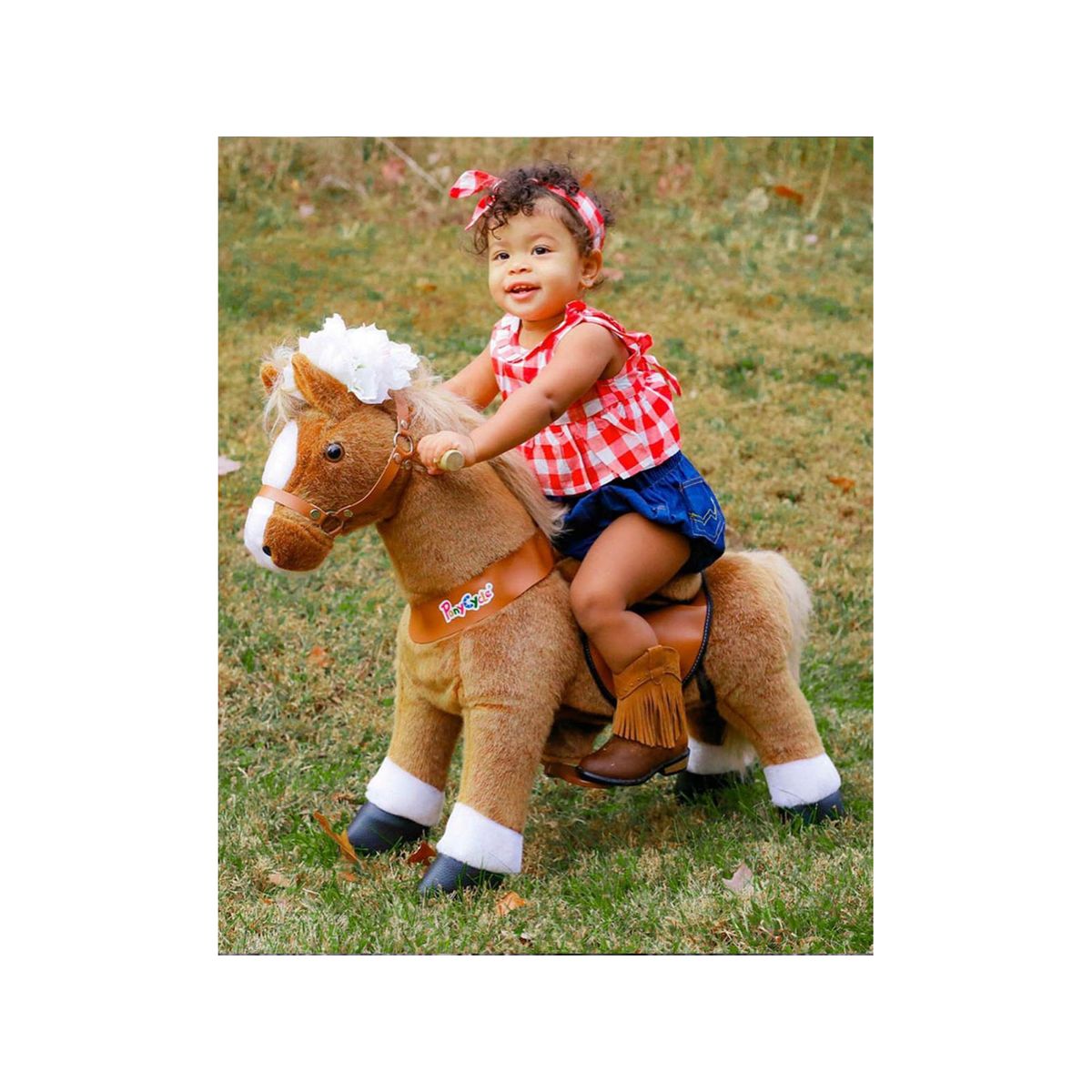 Ponycycle Cheval marron avec sabot blanc, frein et son à monter Age 3-5 ans couleur unique, PONYCYCLE