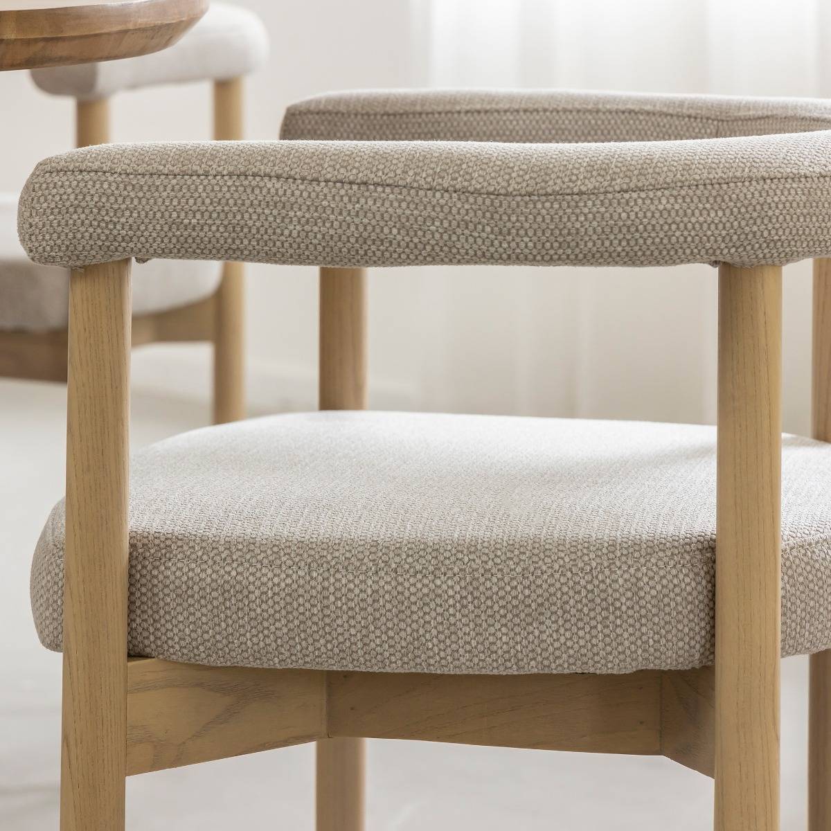 Lot de 2 chaises en bois d'orme NOHAM bois clair, MADE IN MEUBLES