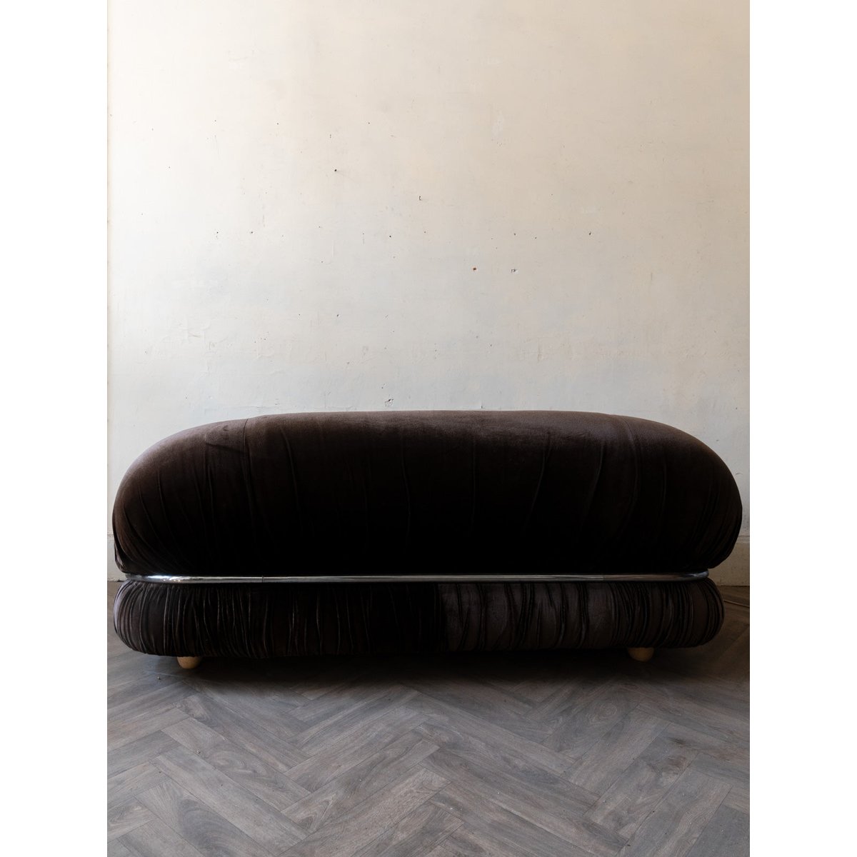 Canapé vintage en velours marron Jacques N°144 - Bon état marron, DEBONGOUT