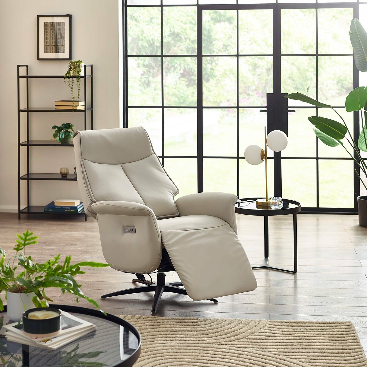Soraya Faux Leather Dual Recliner grey, SO'HOME