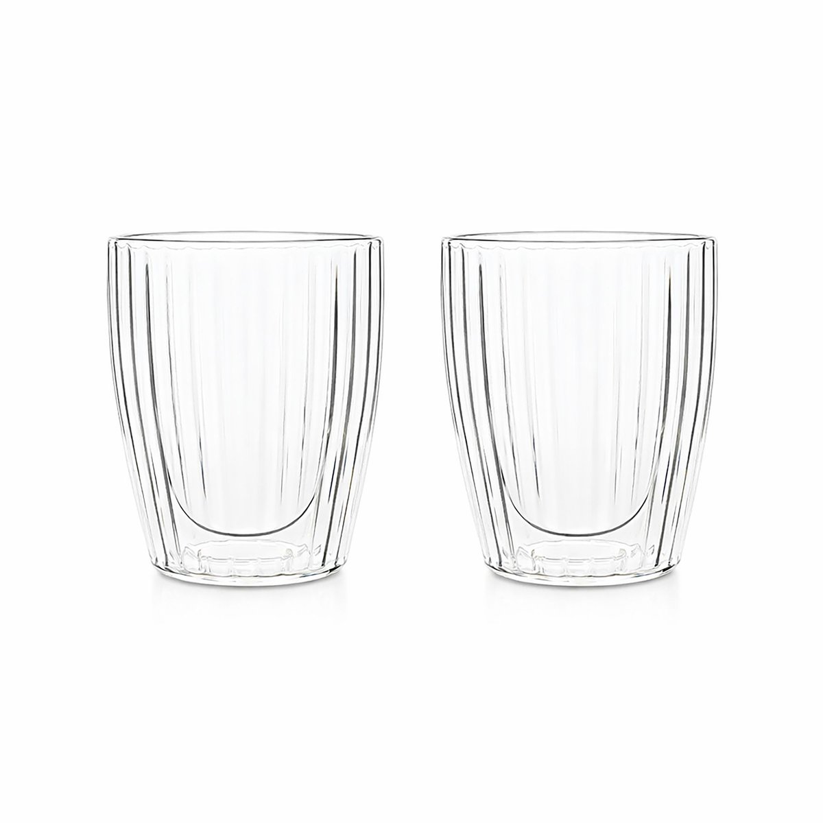 Lot de 2 tasses 25cl en verre borosilicate double paroi, HERA transparent, OGO LIVING