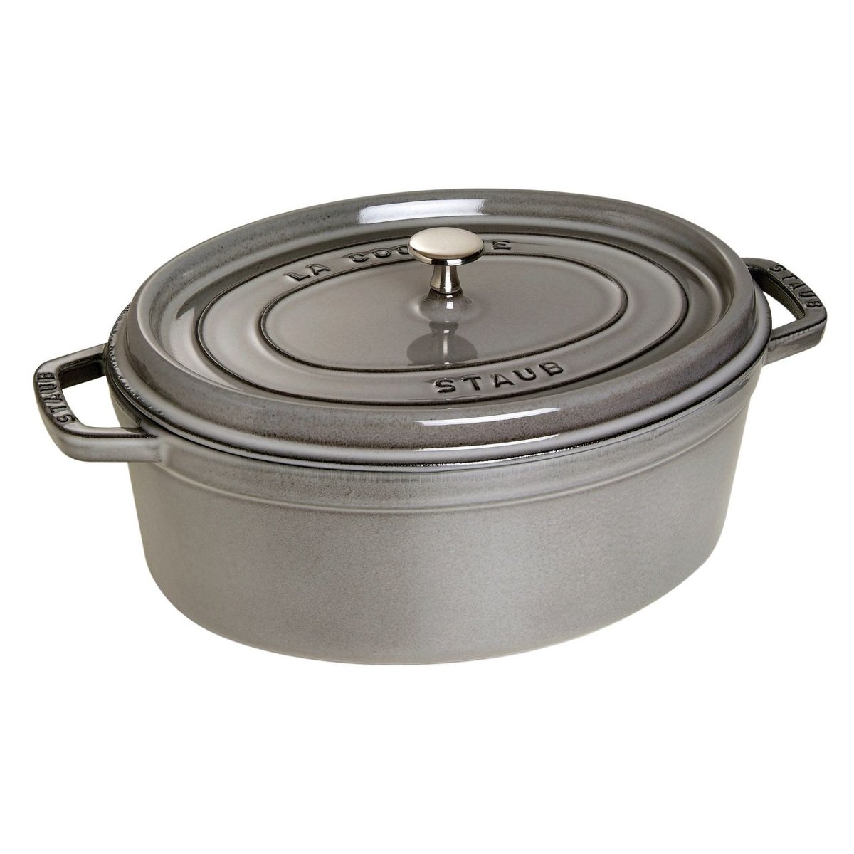 Cocotte ovale 33 cm Gris graphite gris, STAUB