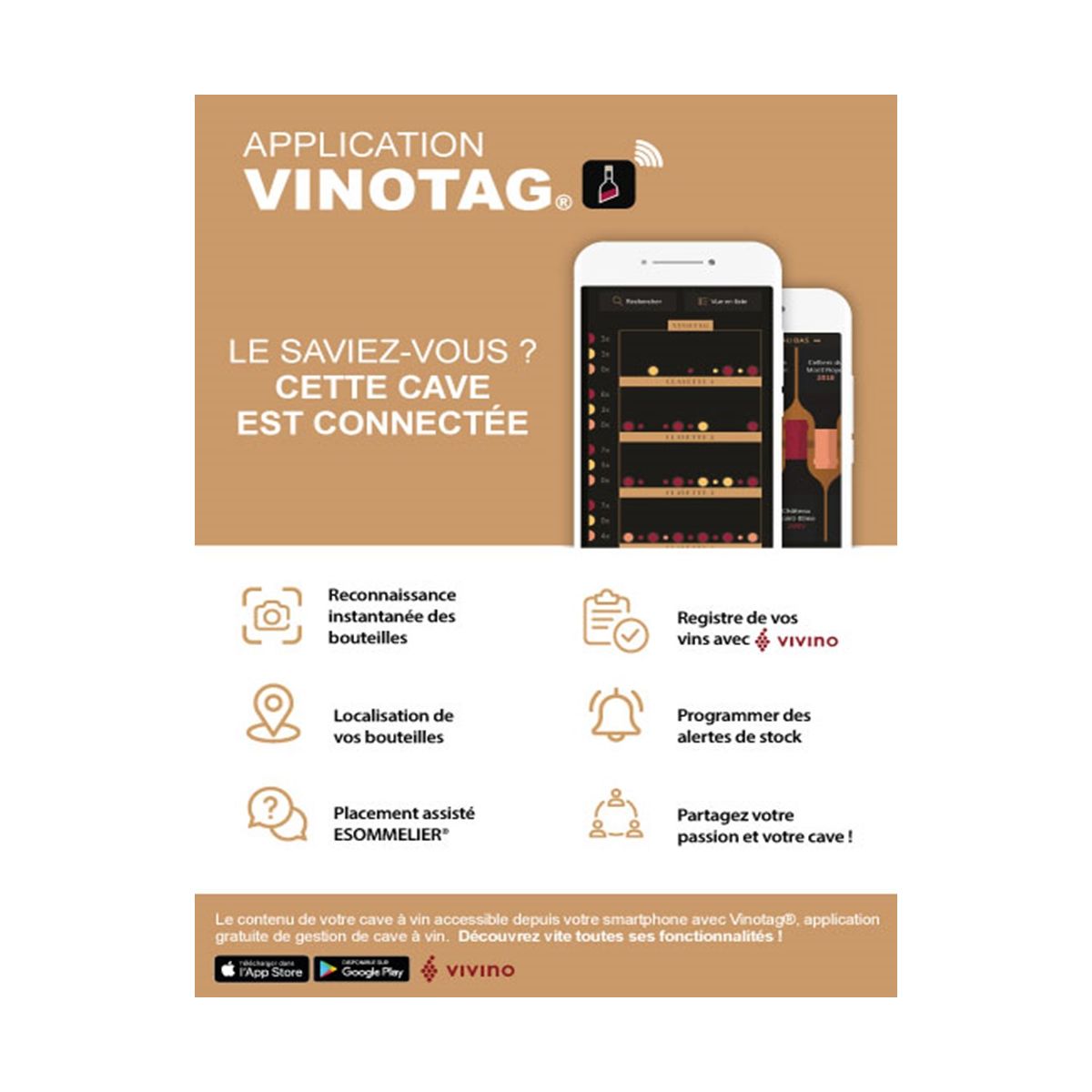 Cave à vin de service CEPAGE108DZ couleur unique, CLIMADIFF