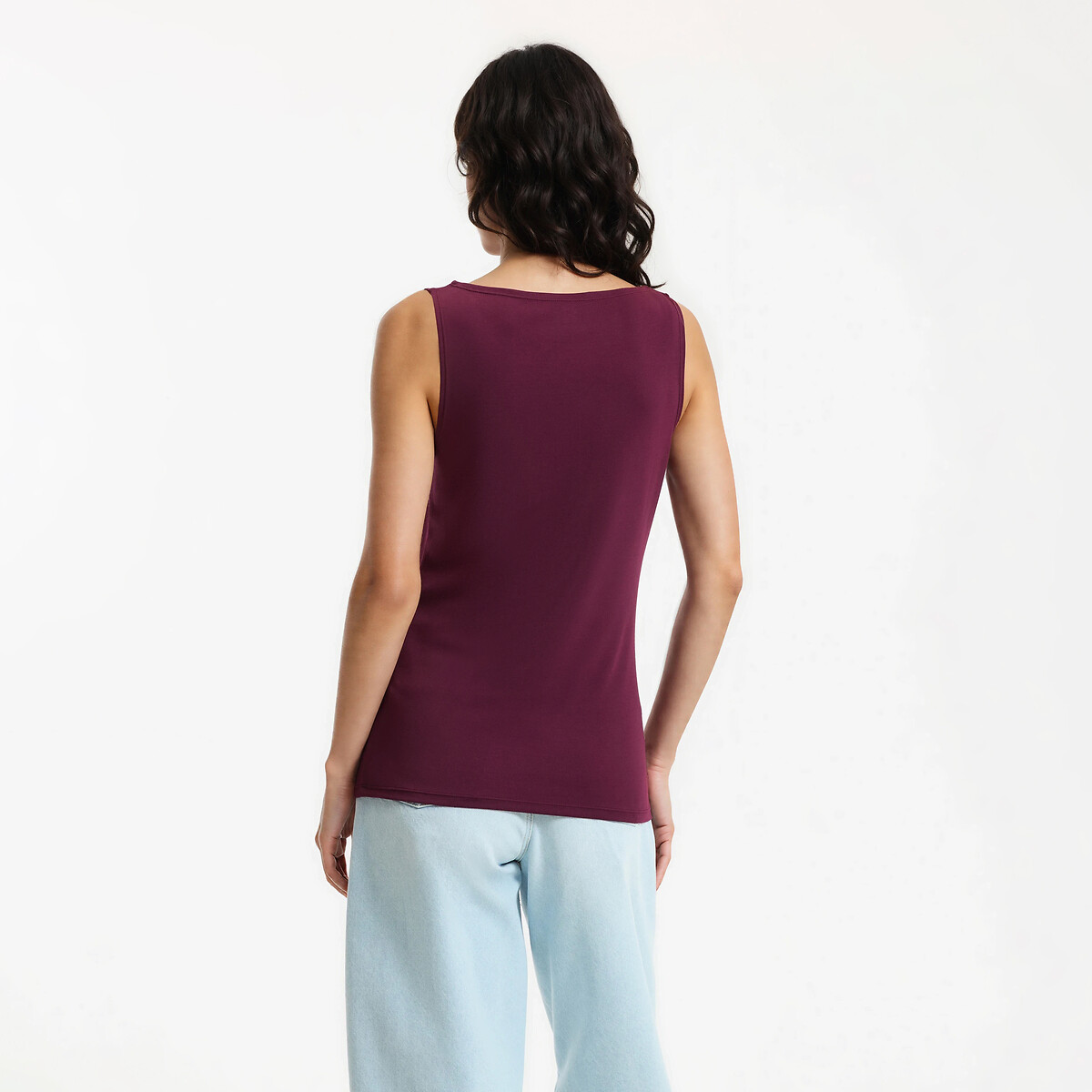 Boat Neck Vest Top purple/plum, LA REDOUTE COLLECTIONS