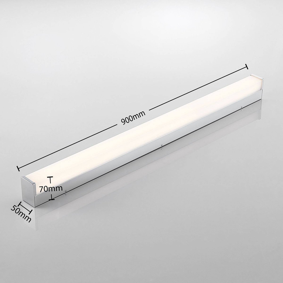 Applique en aluminium moderneLED, Klea blanc, chrome, LINDBY