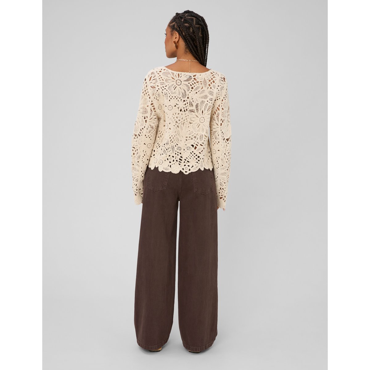 Jean wide leg marron foncée, BZB