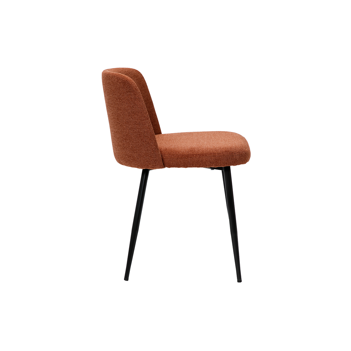 Chaises scandinaves en tissu effet velours texturé et métal noir (lot de 2) MONTI terra cotta, MILIBOO