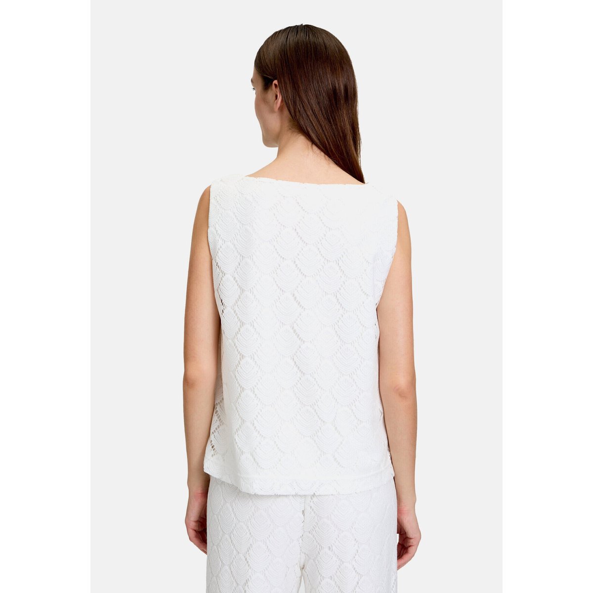 T-Shirt avec structure à encolure bateau blanc, BETTY & CO