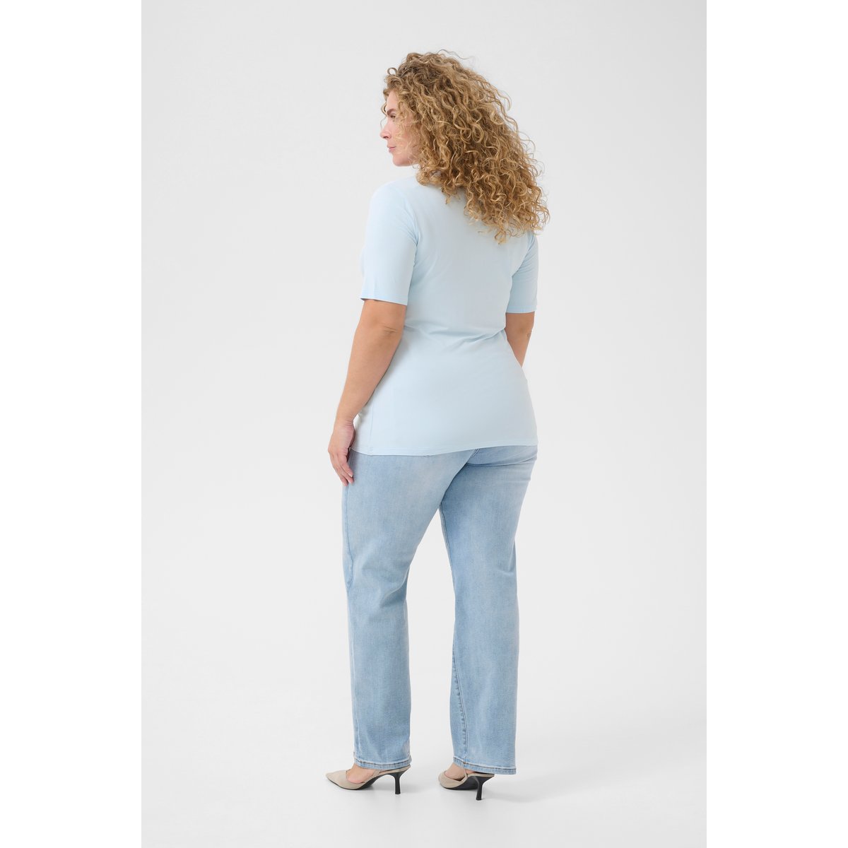 T-shirt bleu nantucket breeze, KAFFE CURVE