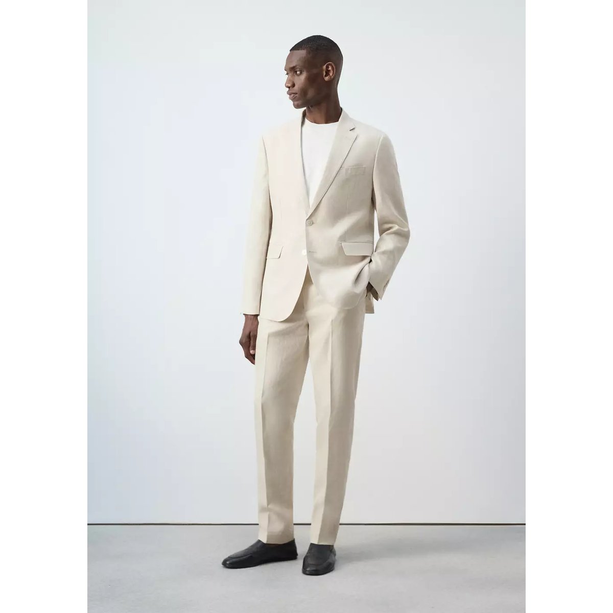 Veste costume Amalfi 100 % lin slim-fit écru, MANGO MAN