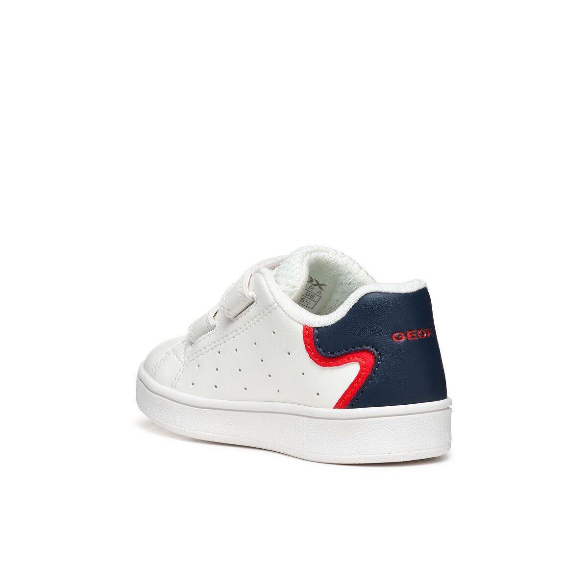 Ademende sneakers met klittenband Eclyper wit/marine, GEOX
