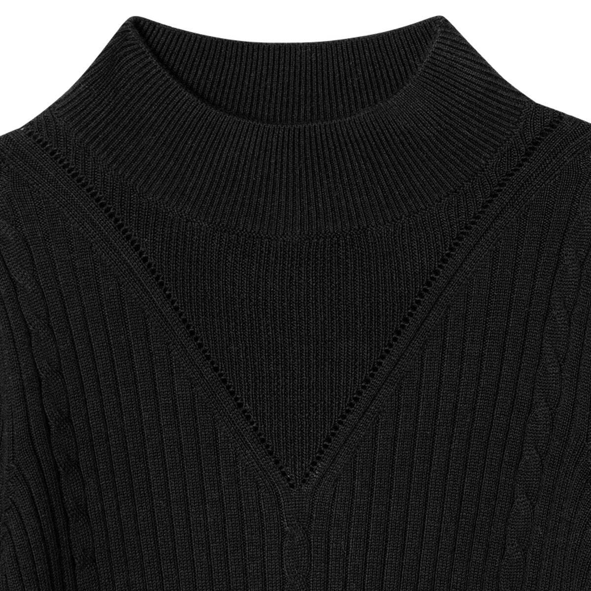 Pull À Col Perkins Côtelé noir, PEPE JEANS