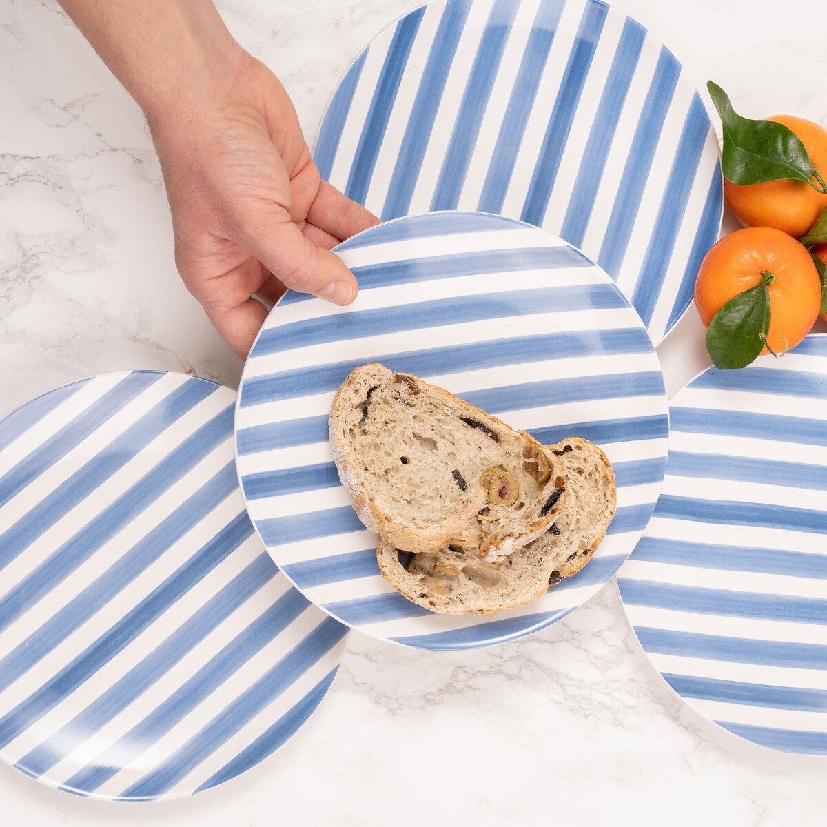Set of 4 At Home Side Plates blue, MARY BERRY