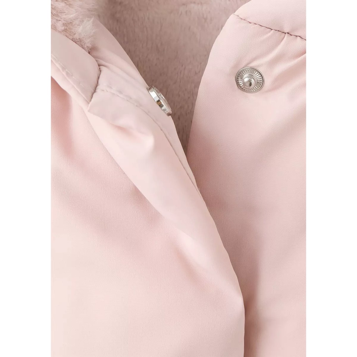 Anorak matelassé imitation fourrure rose, MANGO BABY