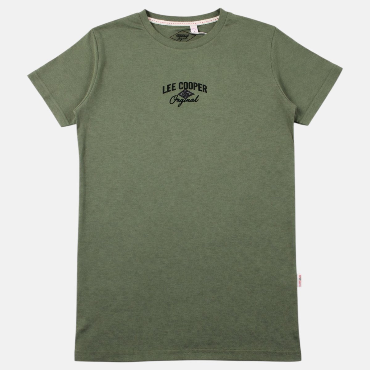 T-shirt manches courtes imprimé, col rond vert kaki, LEE COOPER