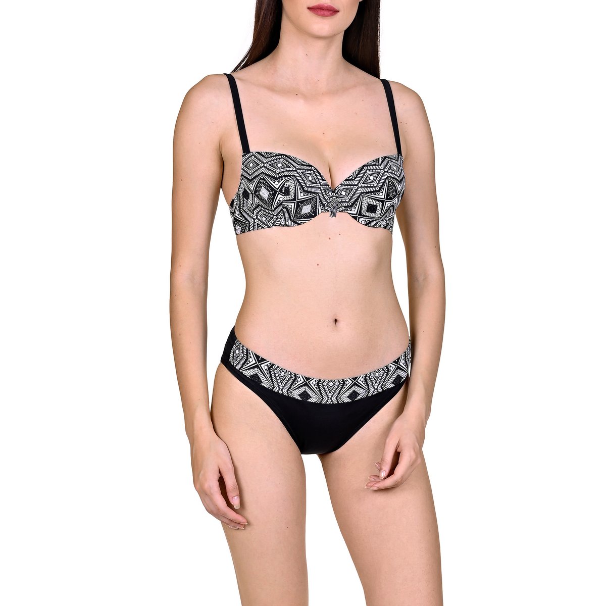 Haut maillot de bain préformé Haiti noir/blanc, LISCA