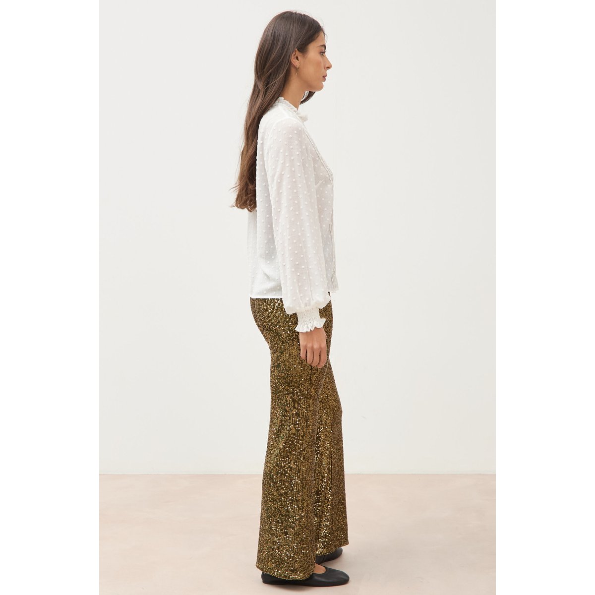 Chemise droite manches longues ecru, BONOBO