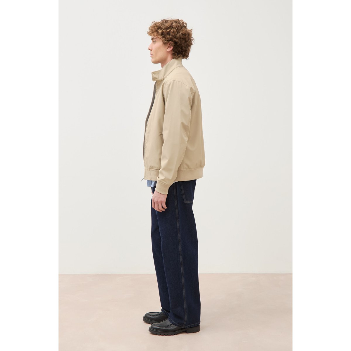 Blouson col camionneur manches longues beige, BONOBO