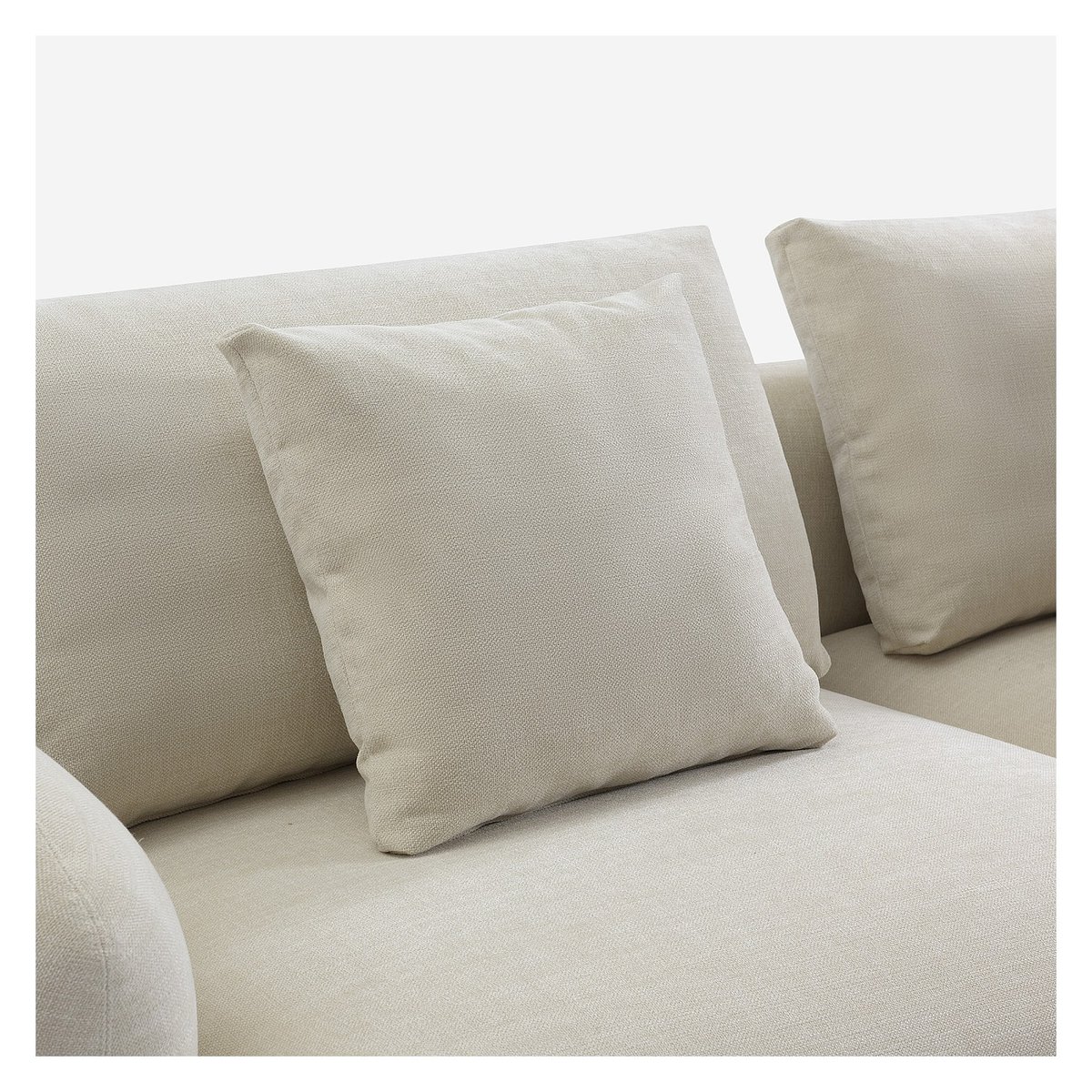 Canapé fixe tissu NIZIDA beige, HABITAT