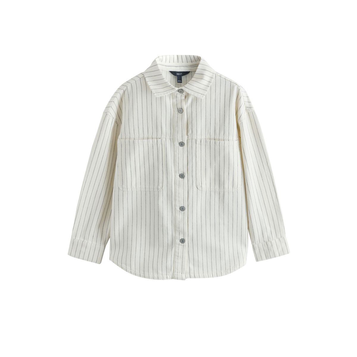 Chemise boyfriend oversize en denim blanc à rayures, NEXT