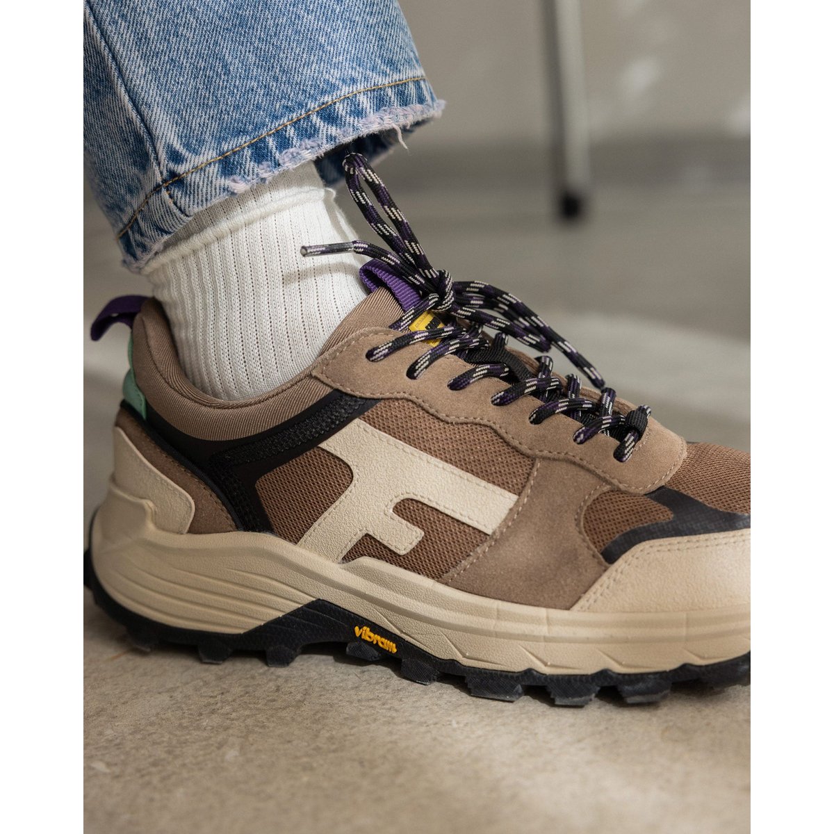 Running tissu suede HAZEL MONSTERA beige clair, FAGUO