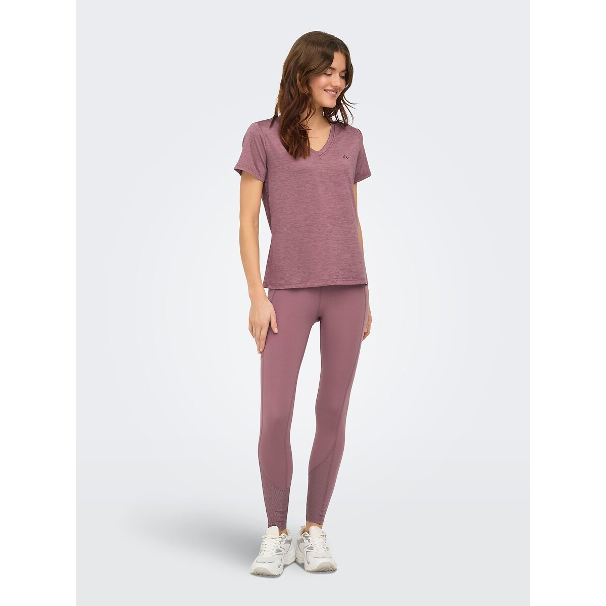 T-shirt de sport Core Life manche courte col V rose, ONLY PLAY