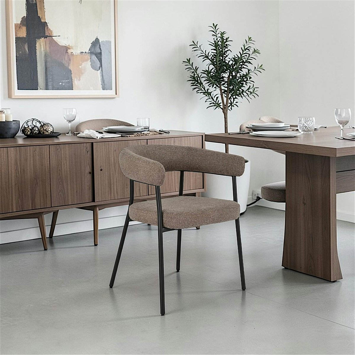 Chaise de salle à manger marron avec dossier bandeau (lot de 2) BERLIN marron, PIER IMPORT