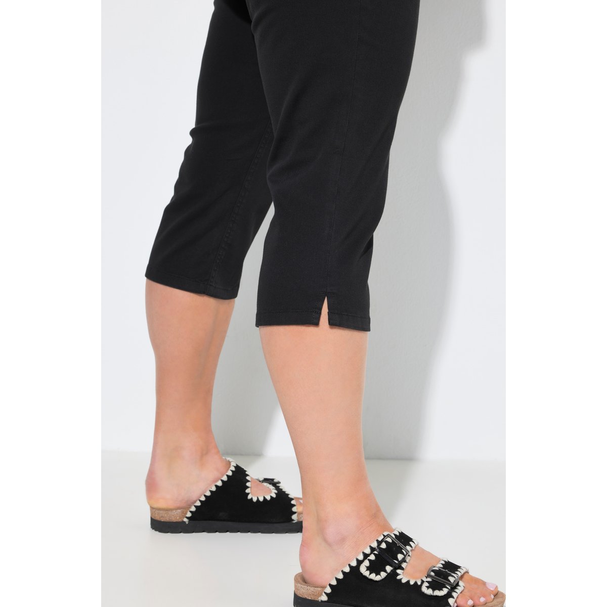 Pantacourt, jambe étroite noir, ULLA POPKEN