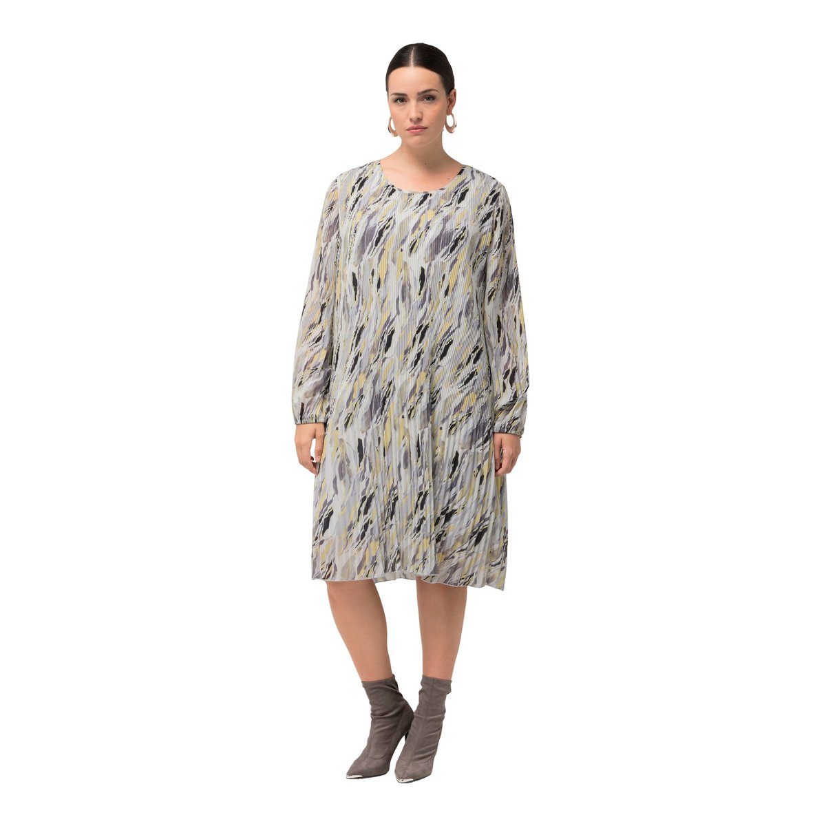 Robe plissée gris clair, ULLA POPKEN