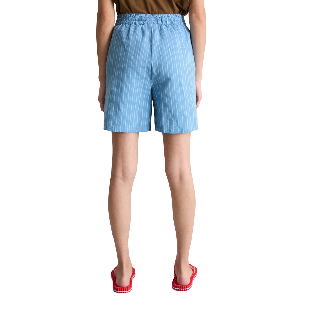 Short rayé régulier en mélange de lin et de coton bleu, MARC O’POLO DENIM