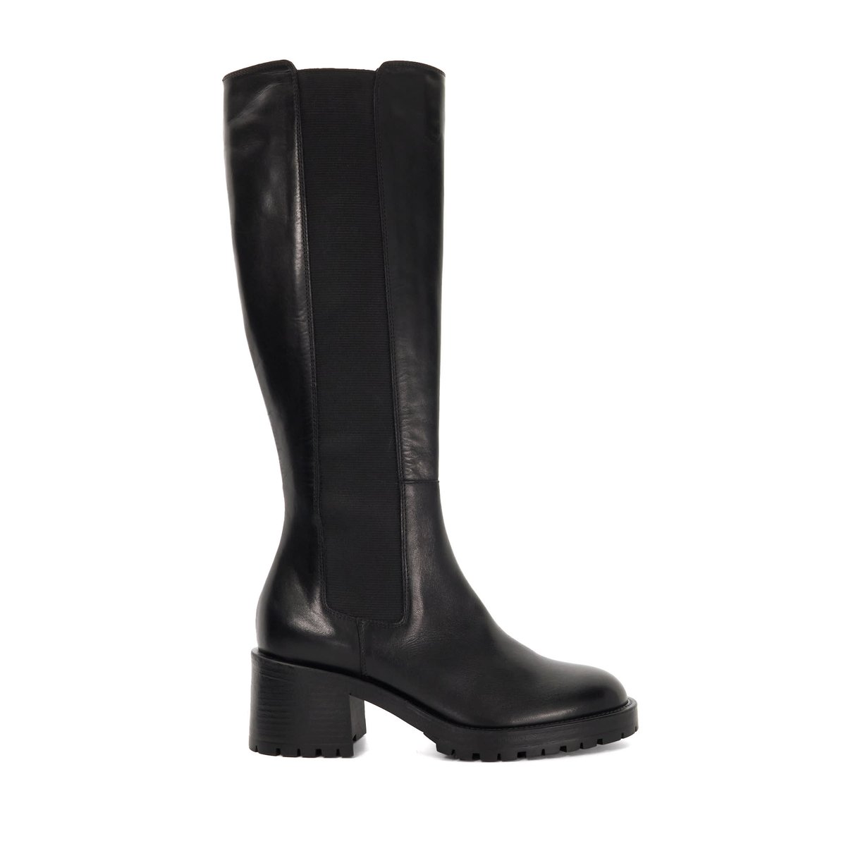 Bottes au genou à semelle épaisse - TESSIA black-leather, DUNE LONDON