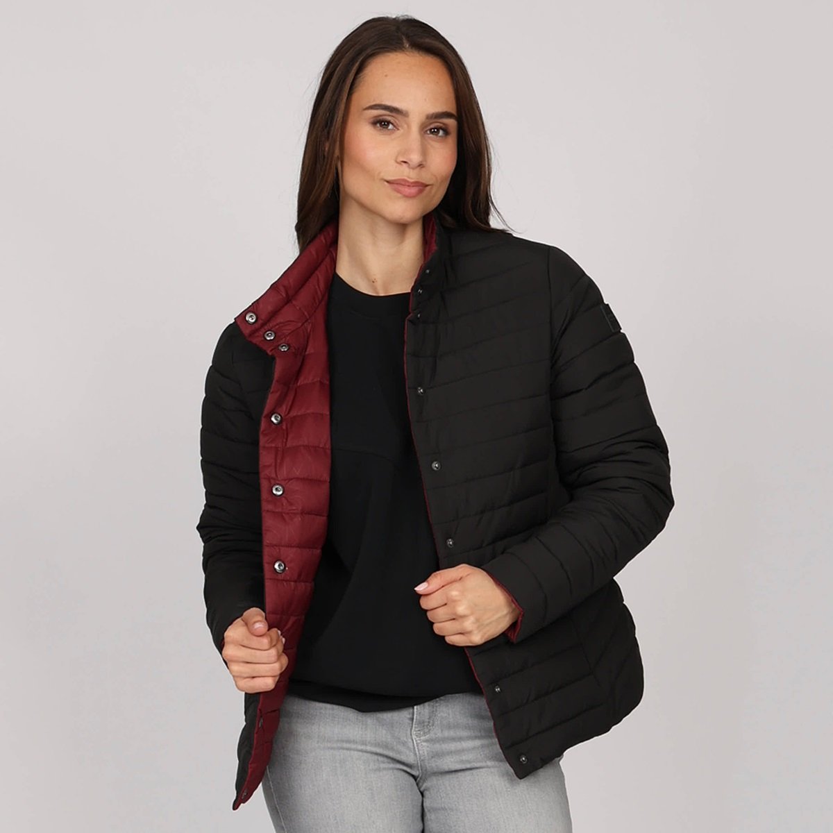 Doudoune Edwige bordeaux, MISE AU GREEN