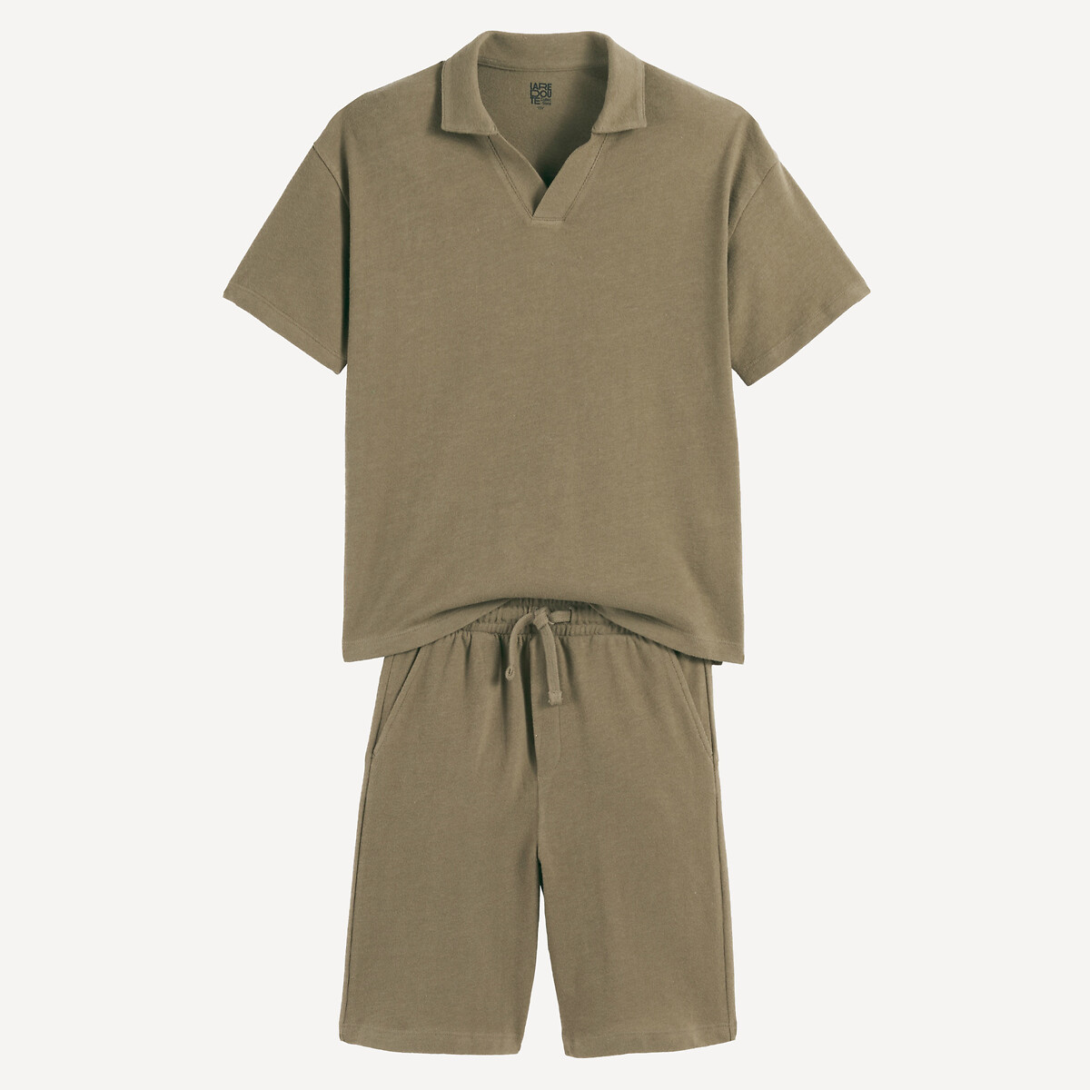 Ensemble 2 pièces, polo et bermuda vert kaki, LA REDOUTE COLLECTIONS