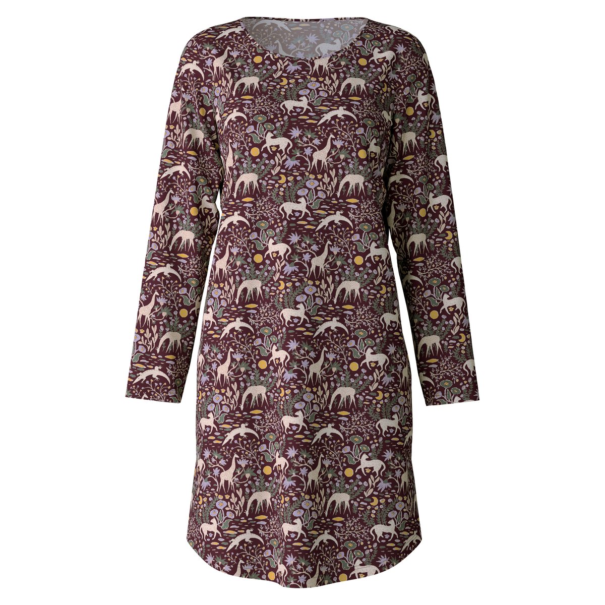 Chemise de nuit à manches longues, longueur 100 cm manches longues Coton AFRICAN DREAMS port royal red, CALIDA