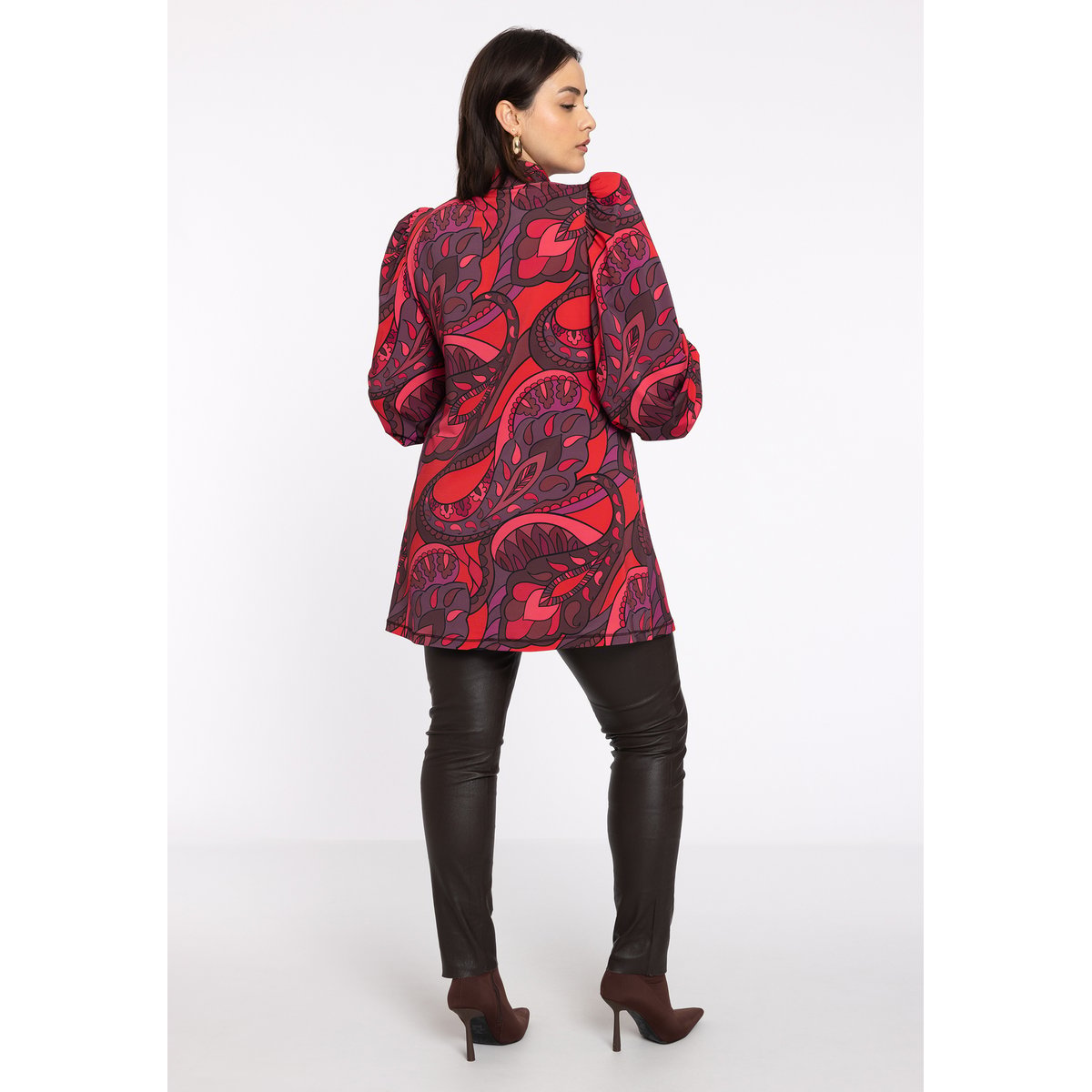 Chemise imprimée rouge, YOEK
