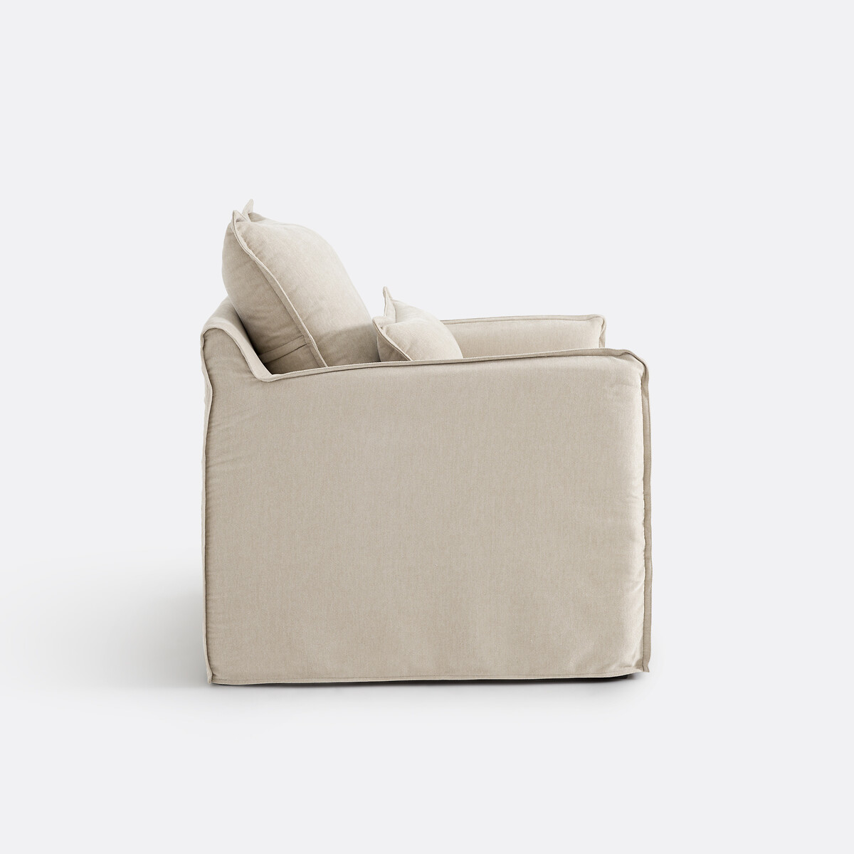 Fauteuil, déhoussable, en polyester chiné, ODNA beige, LA REDOUTE INTERIEURS