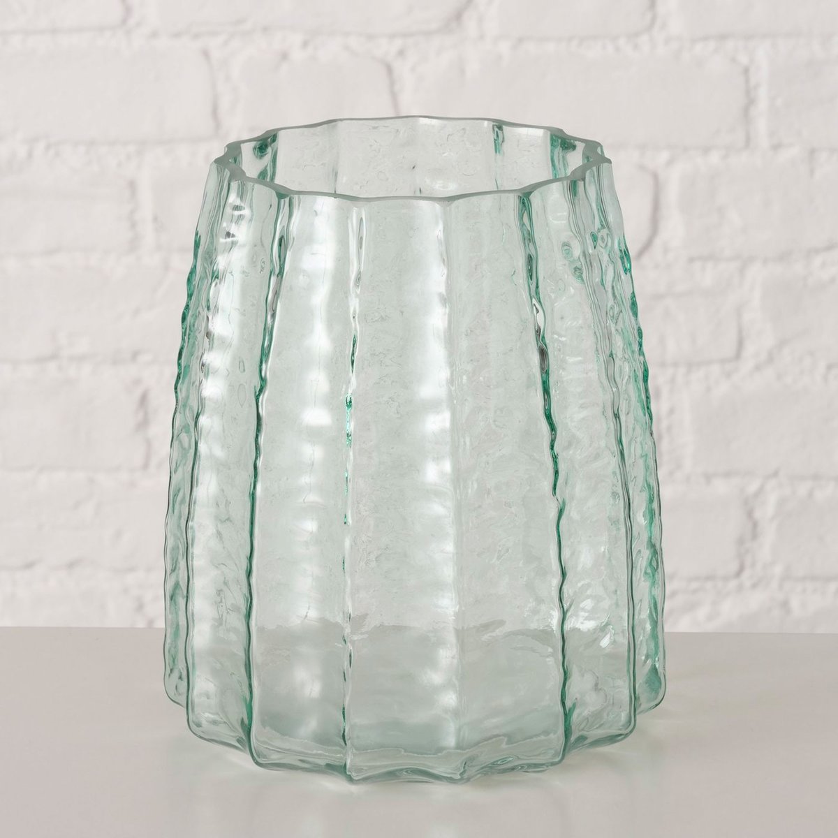 Vase classique en verre laqué bleu 18x18x20cm bleu, WADIGA