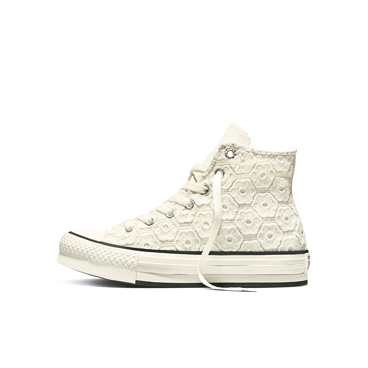 Baskets CHUCK TAYLOR ALL STAR EVA LIFT HI CROCHET ecru, CONVERSE