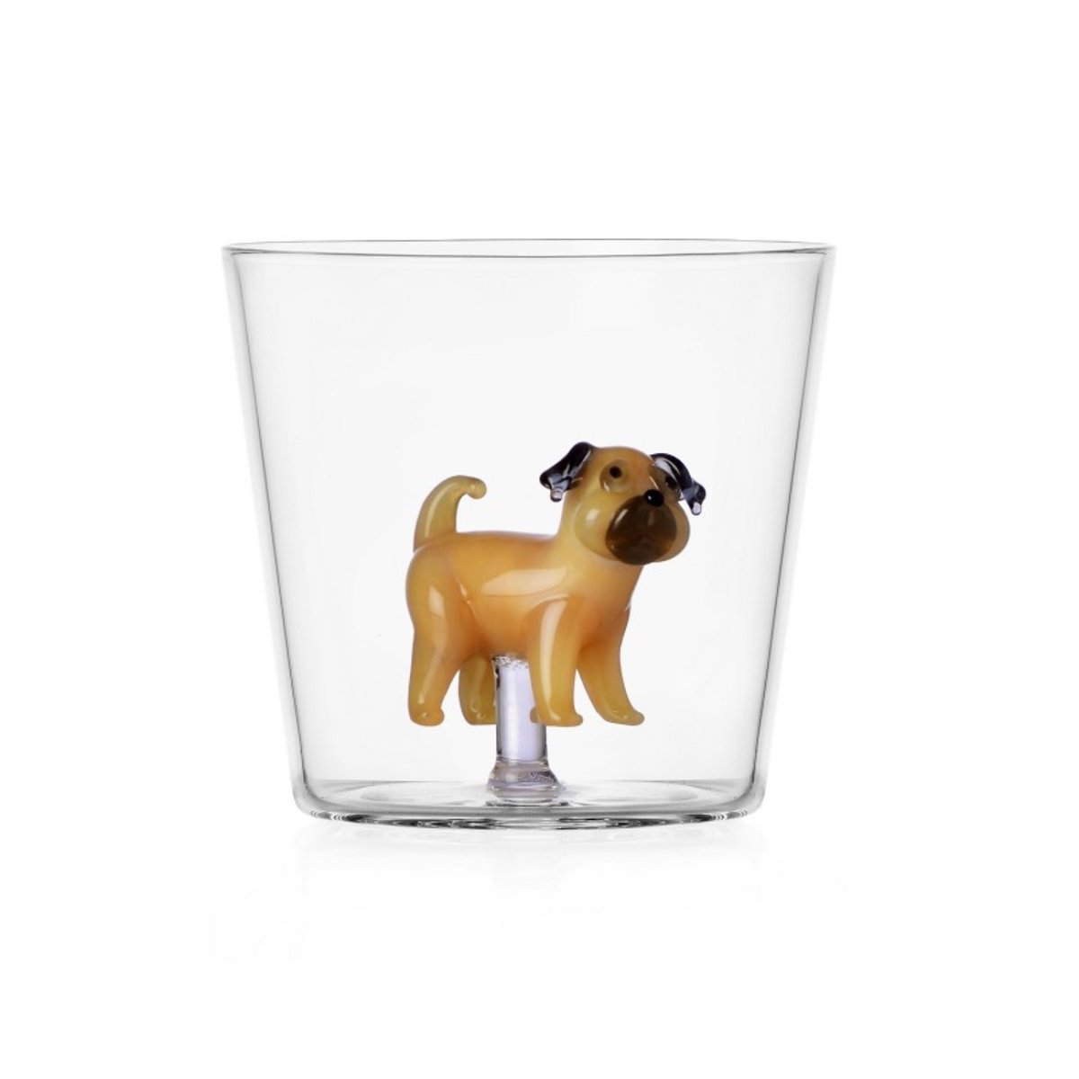 Verre à eau chien carlin  DOGS marron clair, ICHENDORF