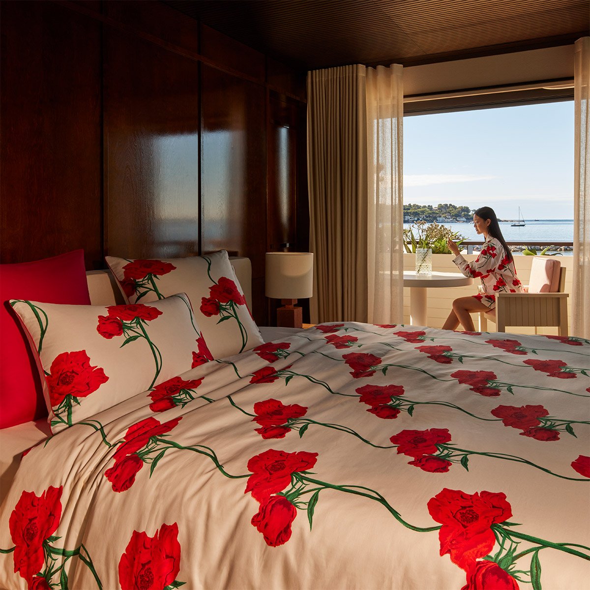 Housse de couette en satin, K ROSES multicolore, KENZO HOME
