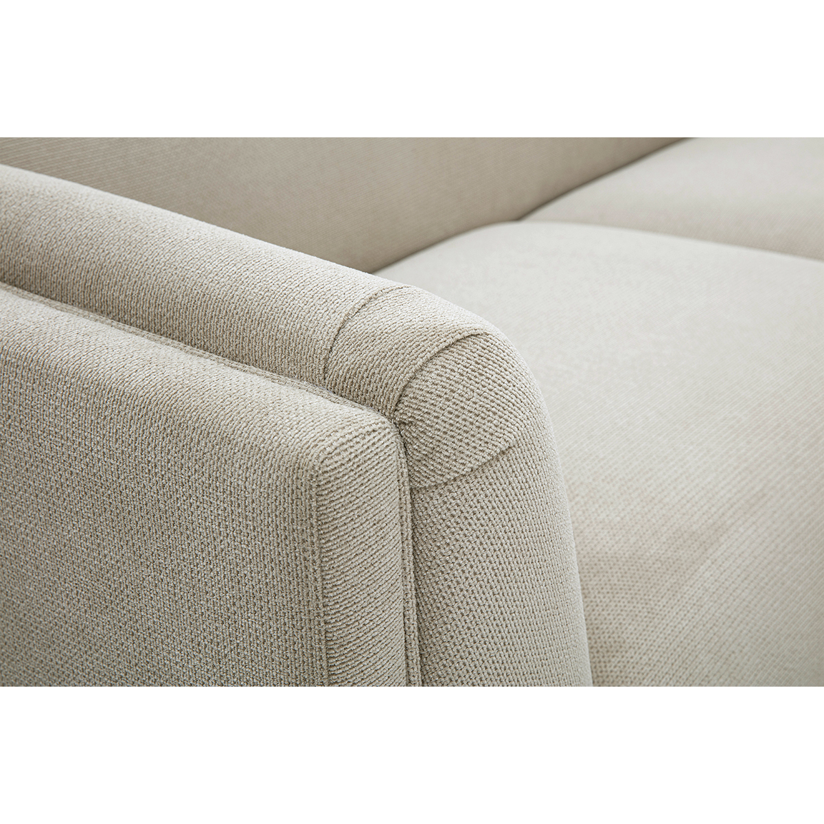 Canapé design 3 places en tissu chenille terre brûlée HOSBO beige, MILIBOO