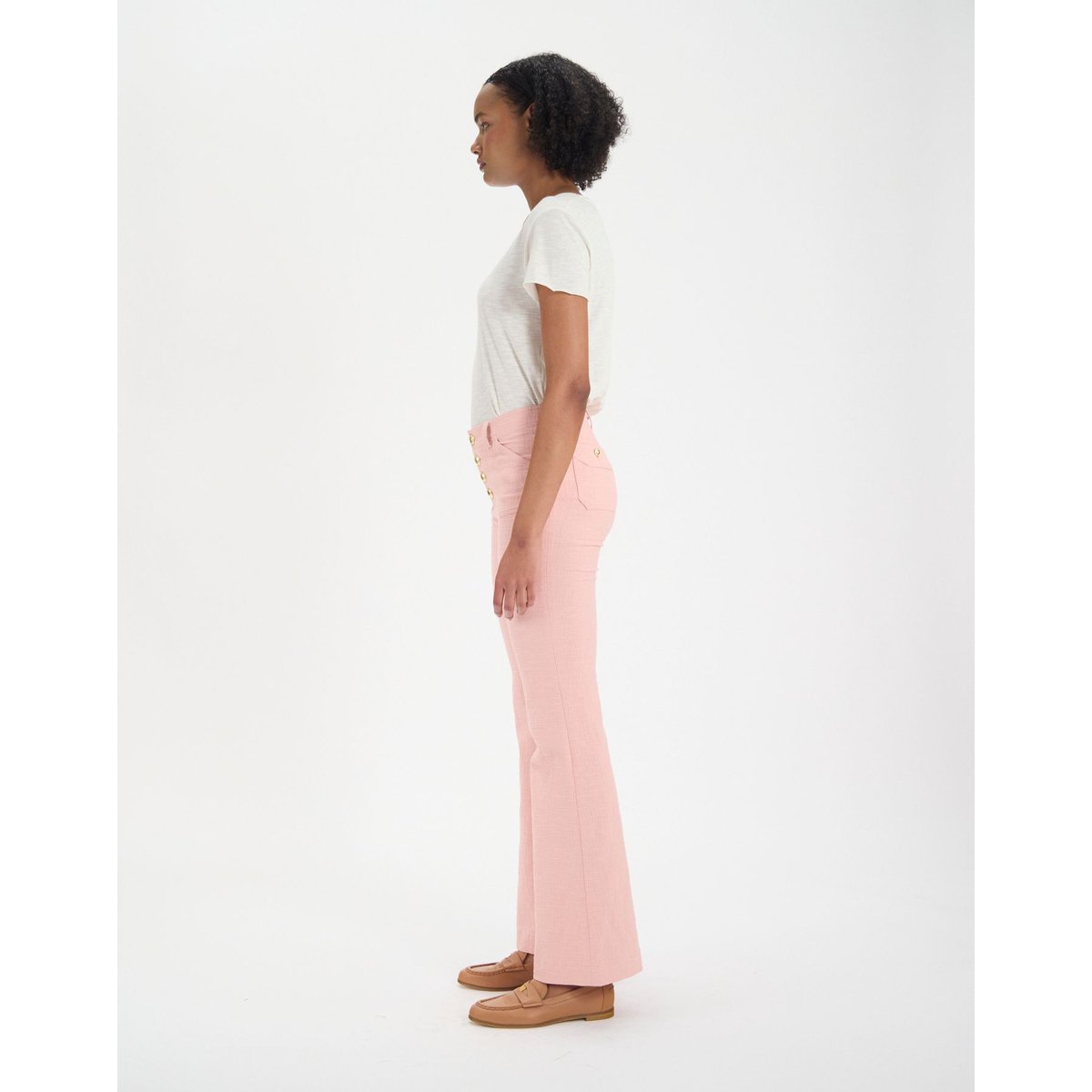 Pantalon Charlotte en coton rose pink, INES DE LA FRESSANGE PARIS