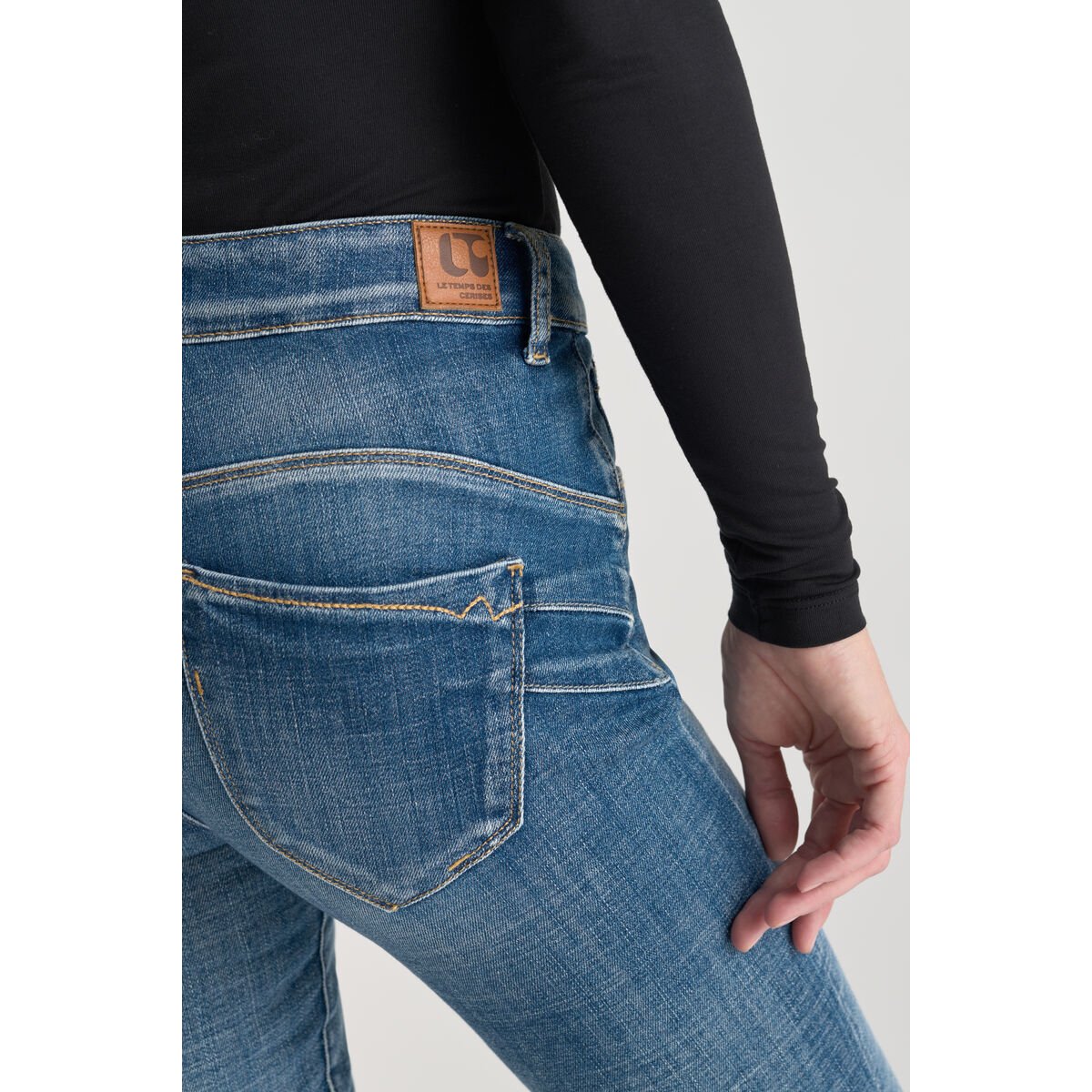 Jeans push-up slim taille haute PULP, 7/8ème blue, LE TEMPS DES CERISES