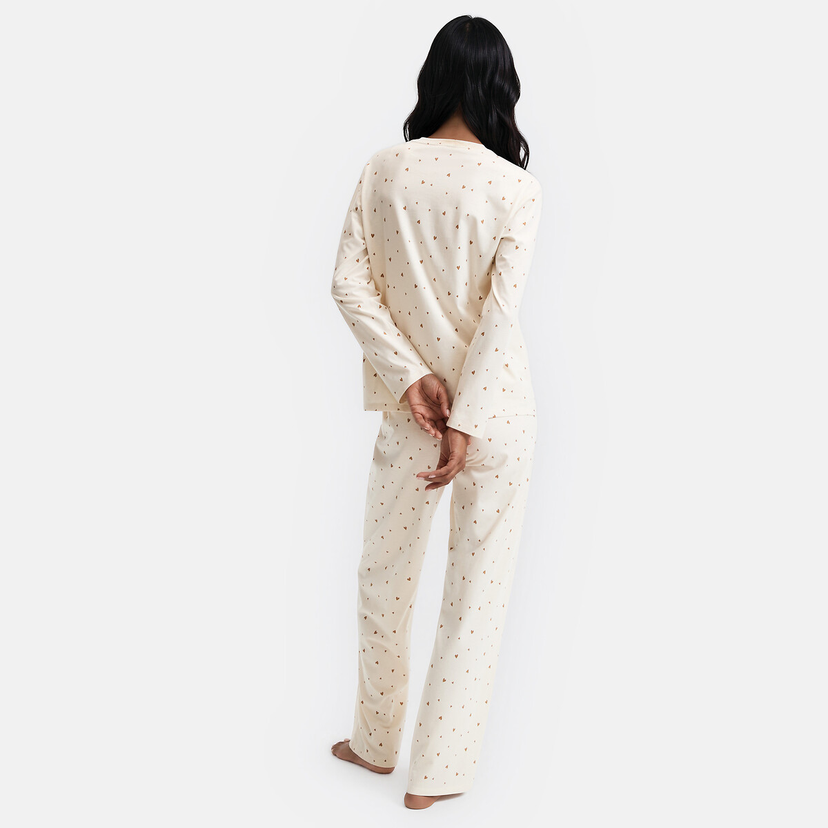 Pyjama imprimé cœurs en jersey imprimé coeurs, LA REDOUTE COLLECTIONS