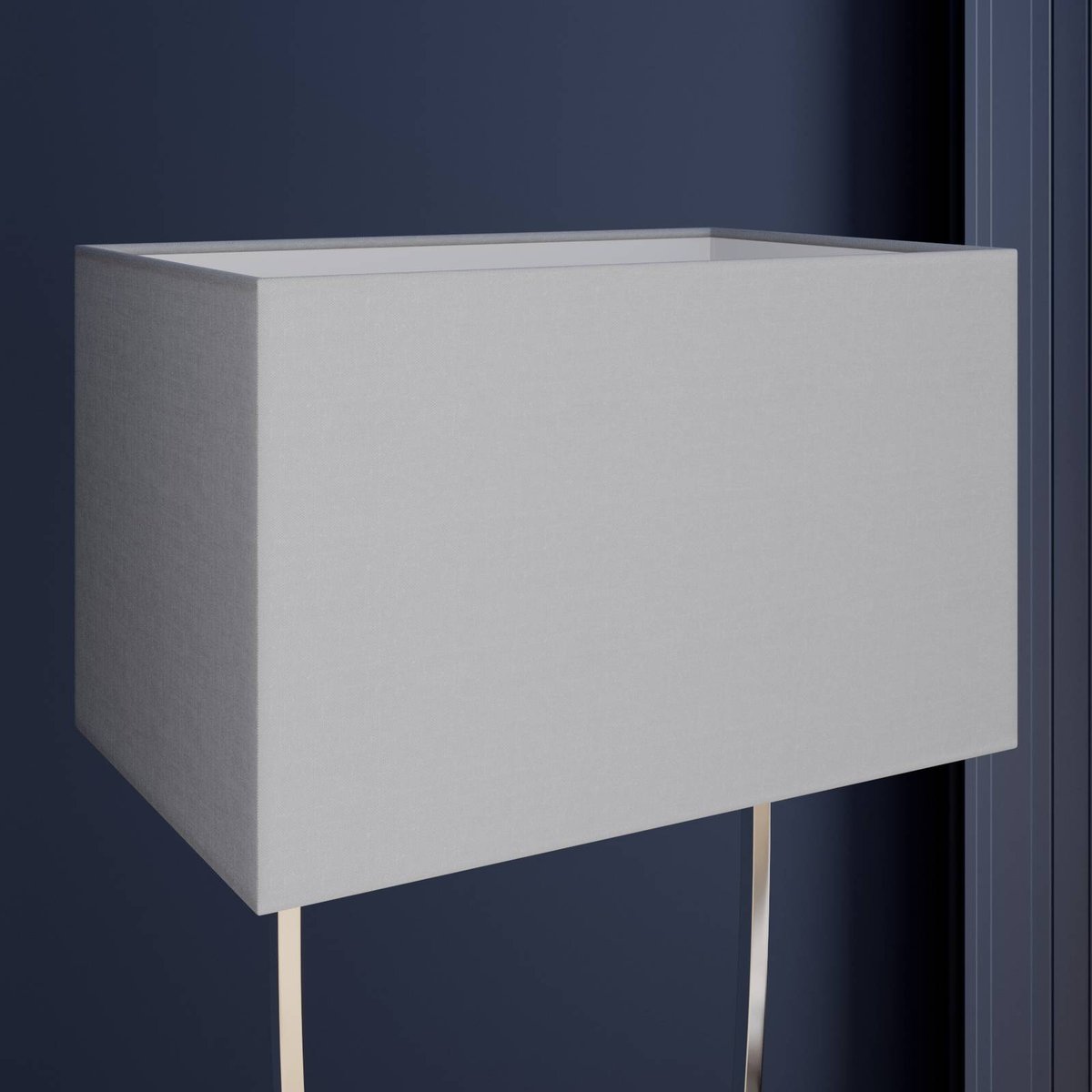 Lampadaire en métal moderne, Evaine chrome, blanc, LUCANDE