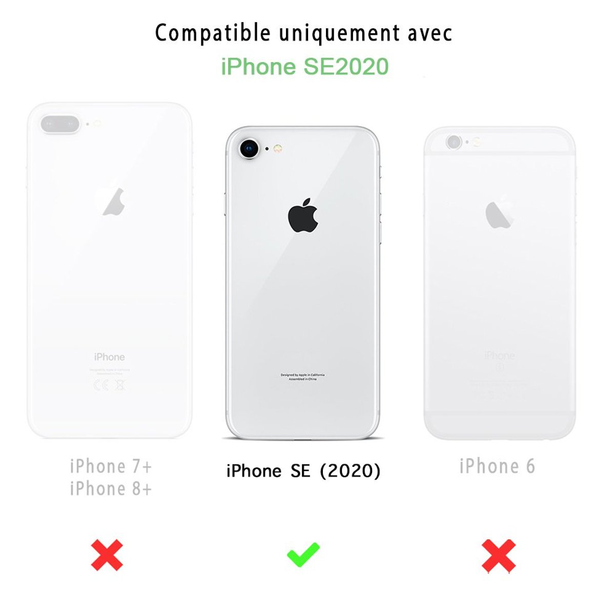 Coque iPhone Se 2020 / 2022 antichoc + 2 vitres transparent, EVETANE