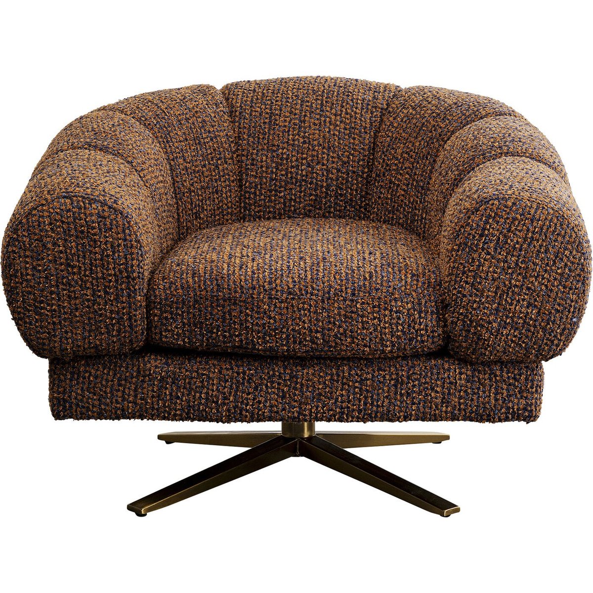 Fauteuil pivotant en polyester tressé, JANNO marron, KARE DESIGN