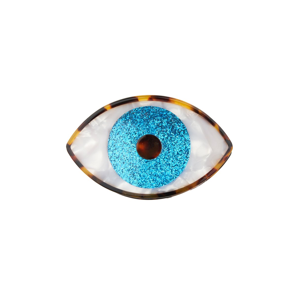 Pince à cheveux Oeil à paillettes bleu pailleté, COUCOU SUZETTE