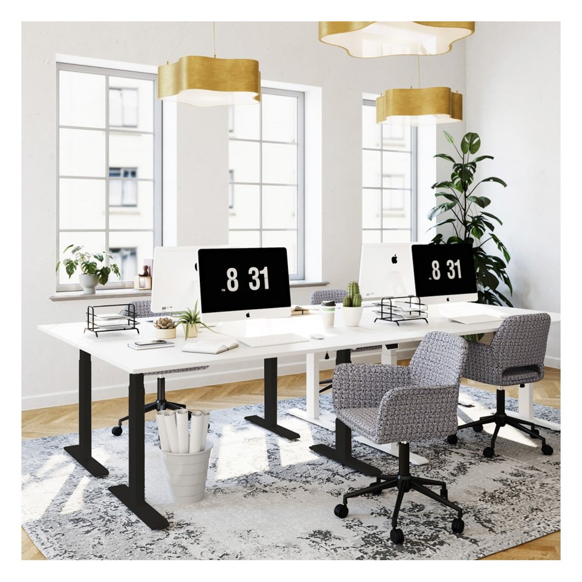 Bureau réglable en hauteur, SMART blanc et noir, KARE DESIGN